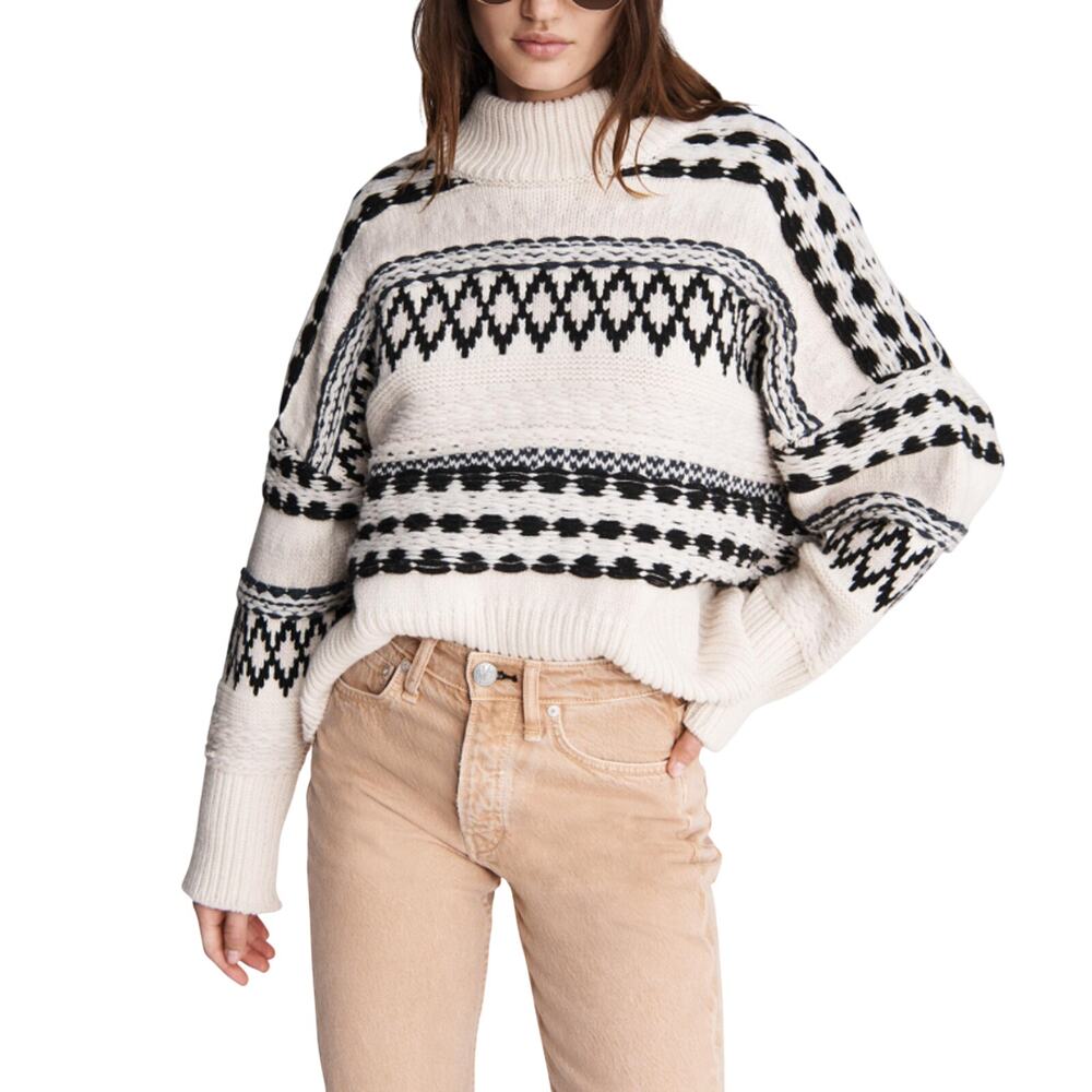 Rag & Bone Fair Isle Cream Willow Sweater Size SP